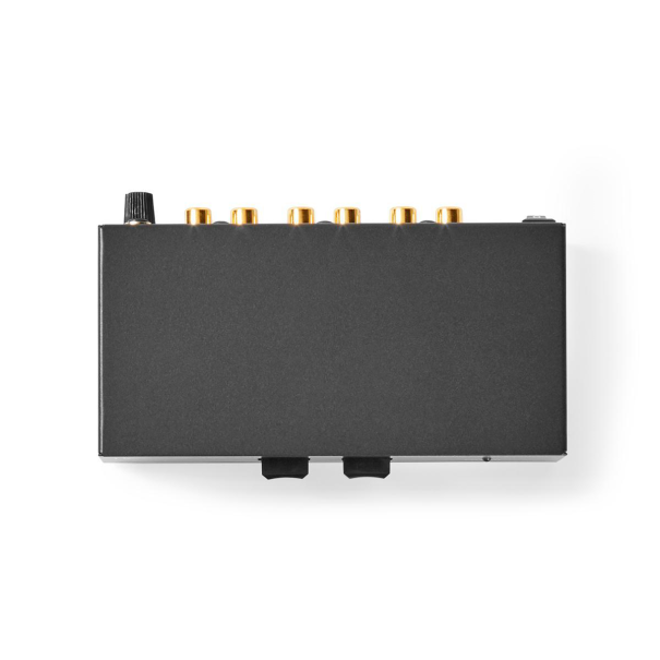 Préamplificateur. Entrées : 2x (2x RCA) AUX et PHONO - Sortie 1x (2x RCA)