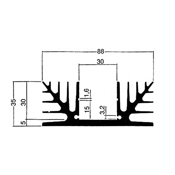 REFROIDISSEUR 100mm SANS PERCAGE 1.85°C/W