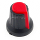 BOUTON POUR POTENTIOMETRE ROUGE - POUR AXE CRANTE - DIAM 15MM X 17MM