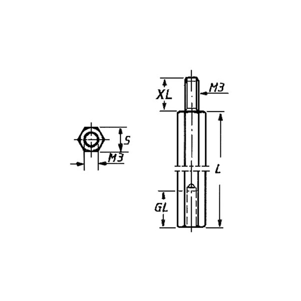 ENTRETOISE MÉTALLIQUE MÂLE - FEMELLE 40mm M3