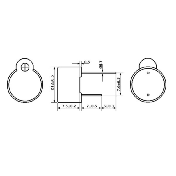 MICRO BUZZER 12Vcc TYPE CI - SCELLE MICRO BUZZER 12Vcc TYPE CI - SCELLE