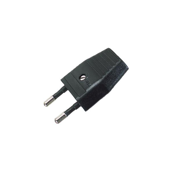 Fiche électriques 2 pôles mâle - 2,5A - 230V - Noir