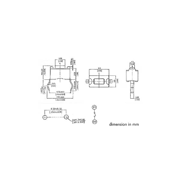 TOUCHE CONTACT 6 x 3.5mm HAUTEUR : 4.2mm