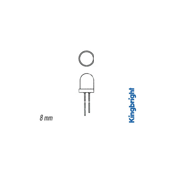 LED SUPERLUMINEUSE ROUGE DIFFUSANTE 8mm 100mcd LED SUPERLUMINEUSE ROUGE DIFFUSANTE 8mm 100mcd