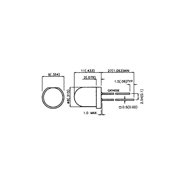 LED SUPERLUMINEUSE ROUGE DIFFUSANTE 8mm 100mcd LED SUPERLUMINEUSE ROUGE DIFFUSANTE 8mm 100mcd