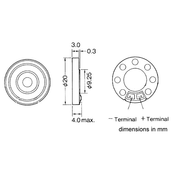 HAUT-PARLEUR DYNAMIQUE COMPACTE 80dB 0.15W