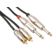 CÂBLE PROFESSIONNEL AUDIO, 2 x RCA MALE VERS 2 x JACK MONO 6.35mm (5m)