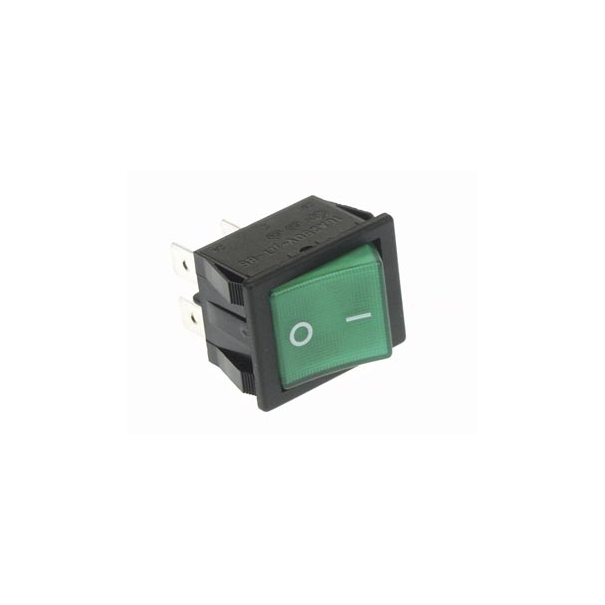 INTERRUPTEUR DE PUISSANCE A BASCULE 10A-250V DPST ON-OFF - TEMOIN NEON VERT INTERRUPTEUR DE PUISSANCE A BASCULE 10A-250V DPST ON-OFF - TEMOIN NEON VERT