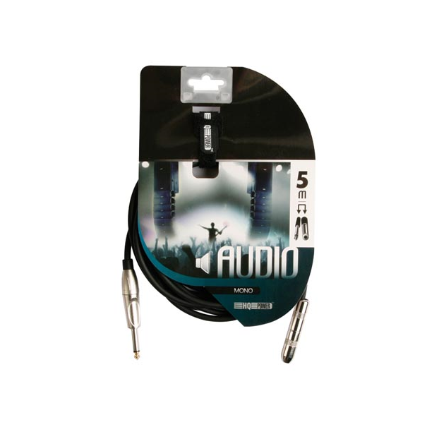 CÂLE PROFESSIONNEL AUDIO, FICHE MONO 6.35mm VERS JACK MONO 6.35mm (5m)