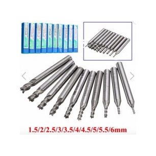 KIT DE 10 FRAISES 4 LEVRES POUR BOIS, PLASTIQUE, FEUILLE ALUMINIUM, PCB1.5mm, 2mm, 2.5mm, 3mm, 3.5mm, 4mm, 4.5mm, 5mm, 5.5mm, KIT DE 10 FRAISES 4 LEVRES POUR BOIS, PLASTIQUE, FEUILLE ALUMINIUM, PCB1.5mm, 2mm, 2.5mm, 3mm, 3.5mm, 4mm, 4.5mm, 5mm, 5.5mm,