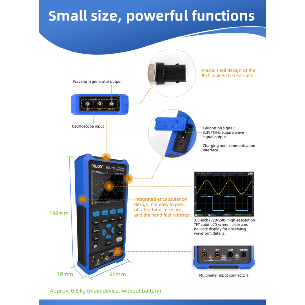 Oscilloscope 40MHZ - Multimètre - Portable 2 en 1 Oscilloscope 40MHZ - Multimètre - Portable 2 en 1