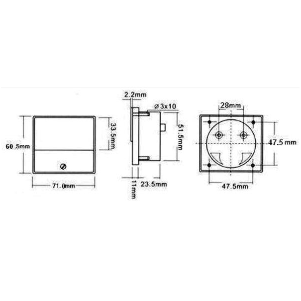 VOLTMÈTRE ANALOGIQUE DE TABLEAU 300V CA / 70 x 60mm VOLTMÈTRE ANALOGIQUE DE TABLEAU 300V CA / 70 x 60mm