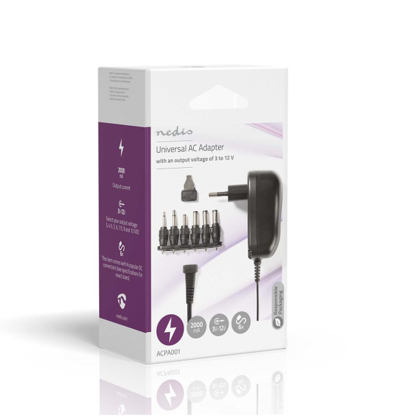 ALIMENTATION COMPACTE À DÉCOUPAGE AVEC SORTIE SÉLECTIONNABLE : DE 3 À 12 VCC 1000 mA - 12 W ALIMENTATION COMPACTE À DÉCOUPAGE AVEC SORTIE SÉLECTIONNABLE : DE 3 À 12 VCC 1000 mA - 12 W