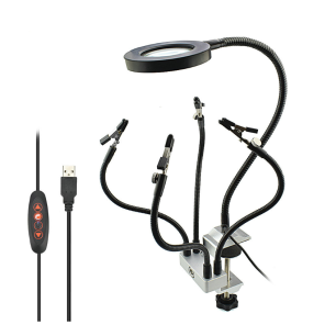 Troisième main avec loupe et éclairage led Troisième main avec loupe et éclairage led