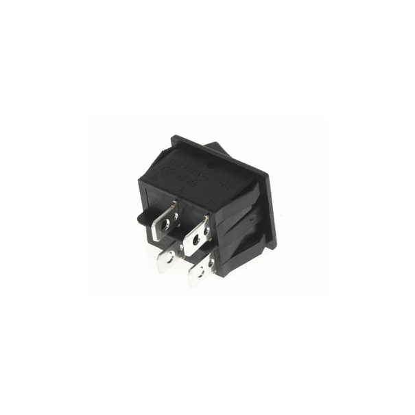 INTERRUPTEUR DE PUISSANCE A BASCULE 10A-250V DPST ON-OFF - CAPUCHON NOIR 'I/O'