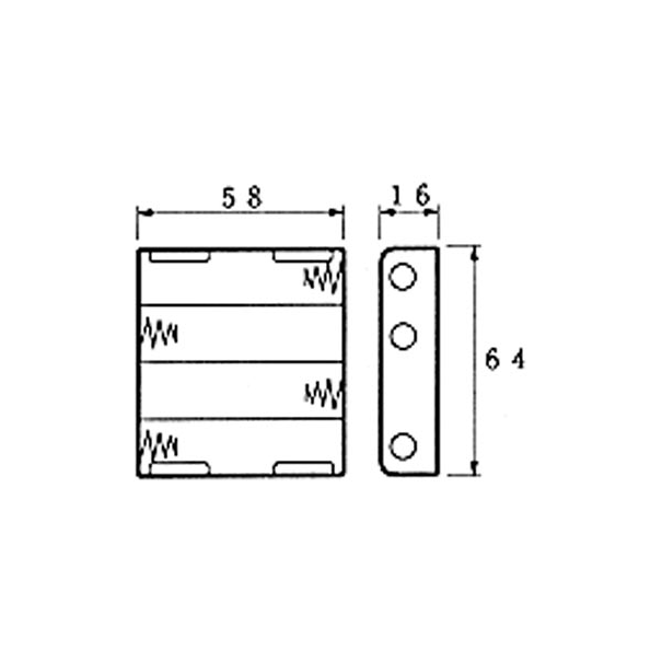 COUPLEUR DE 4 PILES (LR6), AVEC CONTACTS A PRESSION COUPLEUR DE 4 PILES (LR6), AVEC CONTACTS A PRESSION