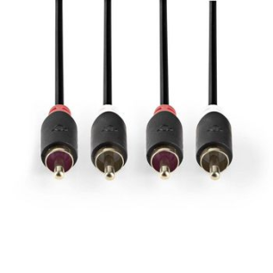 Câble Audio Stéréo - 2X RCA mâles vers 2X RCA mâles 0.5m Câble Audio Stéréo - 2X RCA mâles vers 2X RCA mâles 0.5m