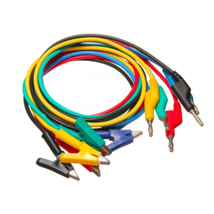 ASSORTIMENT DE 5 CORDONS DE MESURES BANANES MALE - PINCE CROCO 1 METRE - QUALITE SILICONE ASSORTIMENT DE 5 CORDONS DE MESURES BANANES MALE - PINCE CROCO 1 METRE - QUALITE SILICONE