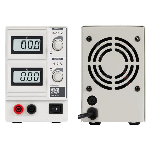 ALIMENTATION DE LABORATOIRE 0-15 VCC / 0-3 A MAX / AVEC DOUBLE AFFICHEUR LCD ALIMENTATION DE LABORATOIRE 0-15 VCC / 0-3 A MAX / AVEC DOUBLE AFFICHEUR LCD