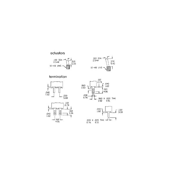 INVERSEUR SUBMINIATURE VERTICAL BIPOLAIRE ON-ON