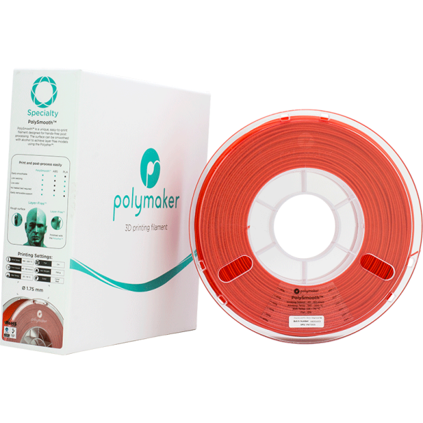 Filament PVB 1.75 mm - Coral Red (Rouge Corail) - 750 gr - PolySmooth - Polymaker