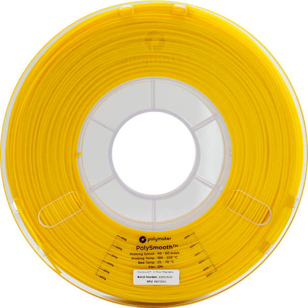 Filament PVB 1.75 mm - Yellow (Jaune) - 750 gr - PolySmooth - Polymaker