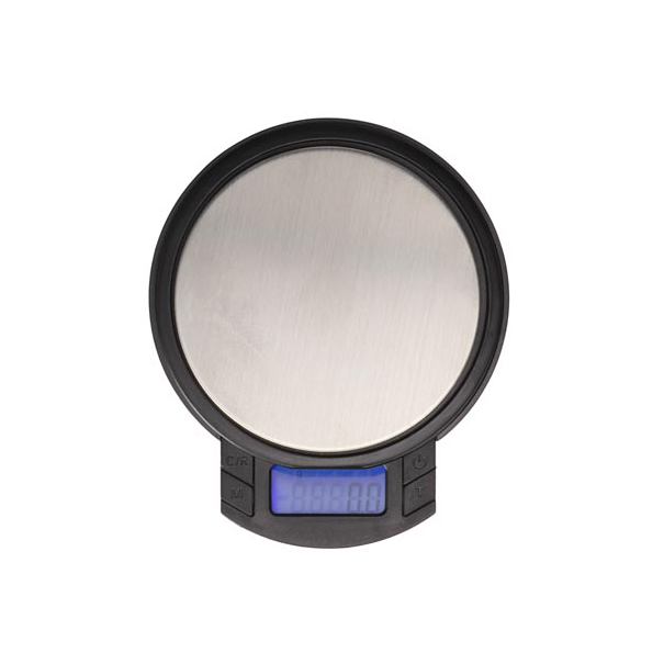 MINI BALANCE DE PRÉCISION NUMÉRIQUE - ROND - 500 g / 0.1 g - AVEC ÉCRAN LCD RÉTRACTABLE