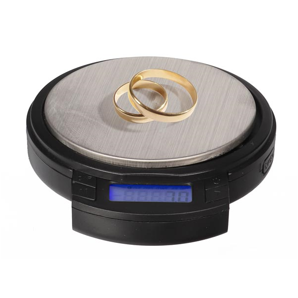 MINI BALANCE DE PRÉCISION NUMÉRIQUE - ROND - 500 g / 0.1 g - AVEC ÉCRAN LCD RÉTRACTABLE
