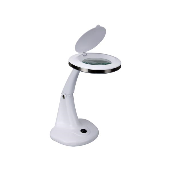 LAMPE-LOUPE LED 3 + 12 DIOPTRES - 5W - 48 LEDs -  BLANC