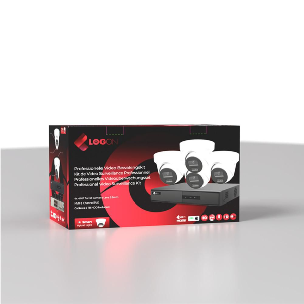 kit de surveillance 8 canaux livré avec 4 caméras turret