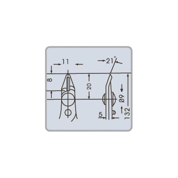 PINCE COUPANTE DIAGONALE 5" - MODÈLE ÉTROIT (HAUTEUR BEC 2.5mm)