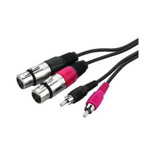 CABLE 2X CINCH MALE VERS 2X XLR FEMELLE - 1 METRE