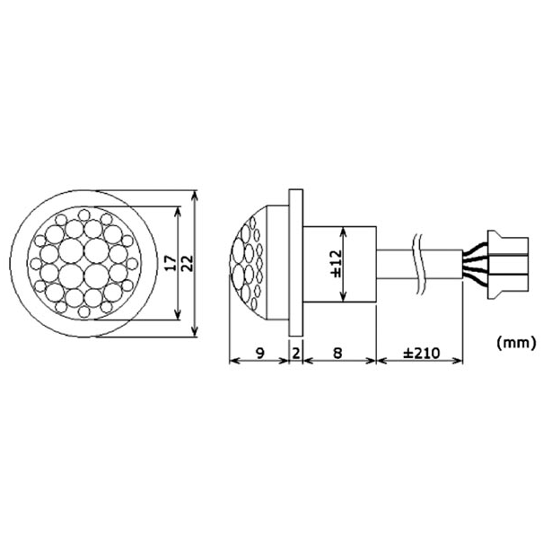 MINI DÉTECTEUR DE MOUVEMENT PIR - À ENCASTRER - 12 VCC