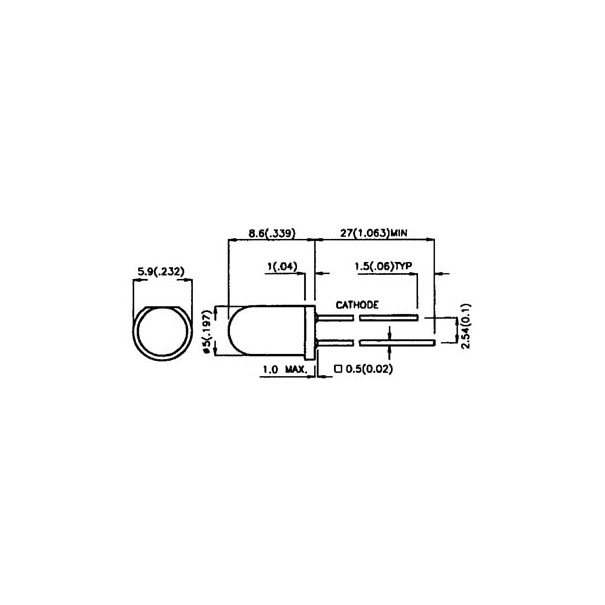 DIODE D'EMISSION IR BLEU TRANSLUCIDE 5mm 940nm