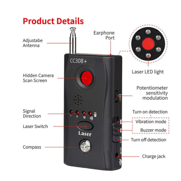 Détecteur de signal de caméra sans fil Outil anti-suivi