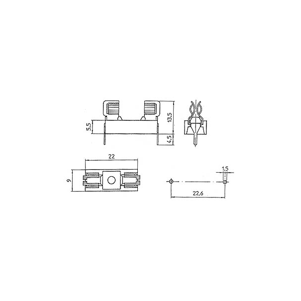 PORTE-FUSIBLE POUR CI 5x20mm