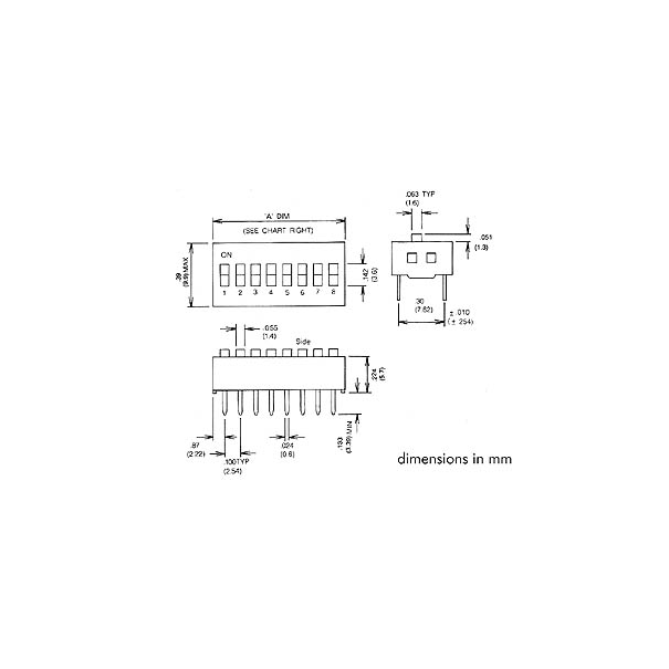 INTERRUPTEUR DIP 6 POSITIONS