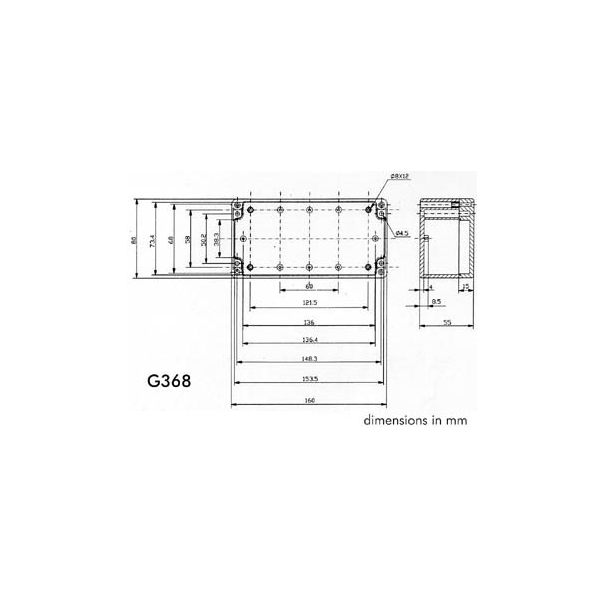 COFFRET ETANCHE EN ABS - GRIS FONCE 160 x 80 x 55mm