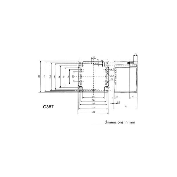 COFFRET ETANCHE EN ABS - GRIS FONCE 120 x 120 x 90mm