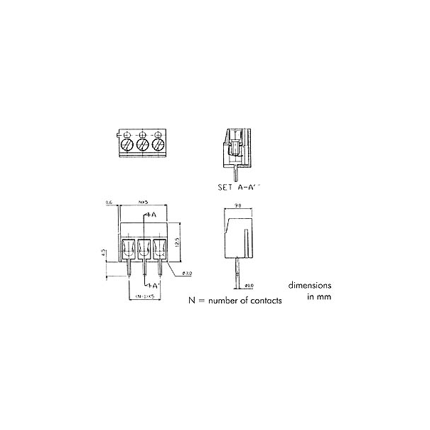 BORNIER A VIS, 3 POLES, BLEU