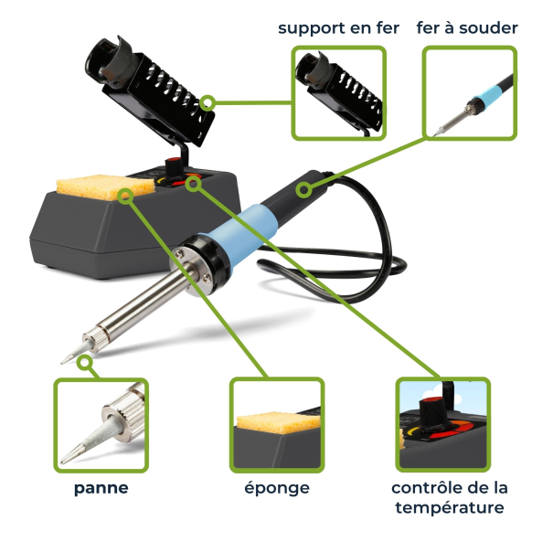 STATION DE SOUDAGE RÉGLABLE - 50 W - 175-480 °C