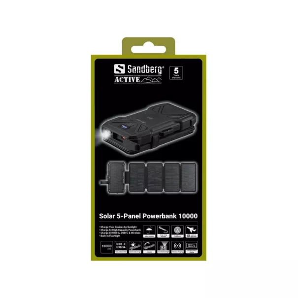 Solar 5-Panel Powerbank 10000 - Sandberg