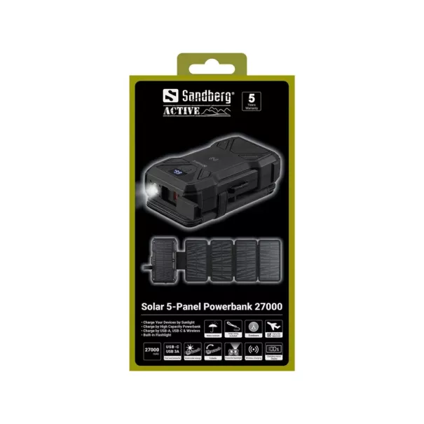 Solar 5-Panel Powerbank 27000 - Sandberg
