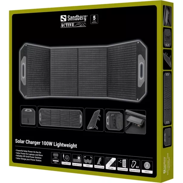 Chargeur solaire 100W léger - Sandberg