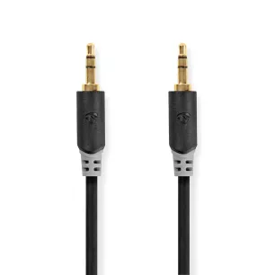 Câble audio stéréo - 3,5 mm mâle - 3,5 mm mâle- 10,0 m - anthracite