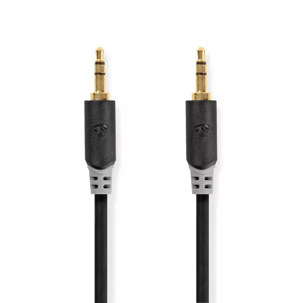 Câble audio stéréo - 3,5 mm mâle - 3,5 mm mâle- 10,0 m - anthracite
