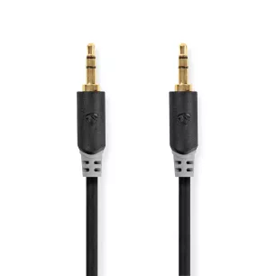 Câble audio stéréo - 3,5 mm mâle - 3,5 mm mâle - 5,0 m - anthracite