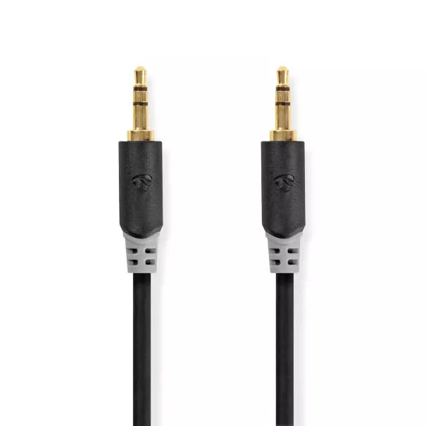 Câble audio stéréo - 3,5 mm mâle - 3,5 mm mâle - 5,0 m - anthracite