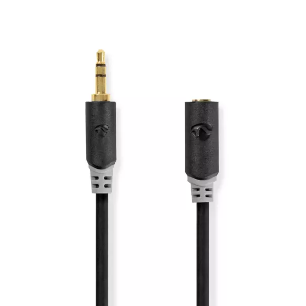 Câble audio stéréo - 3,5 mm mâle - 3,5 mm femelle - 5,0 m - anthracite