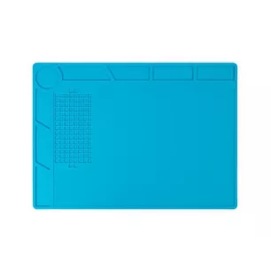 Tapis de réparation et de soudure en silicone résistant à la chaleur, 350 x 250 mm, 500 C, antidérapant, bleu